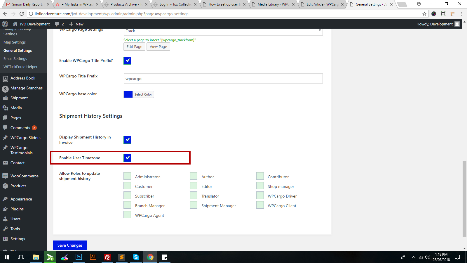 Enable-user-time-zone