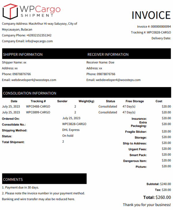 WPCargo Invoice Addon - Image 3
